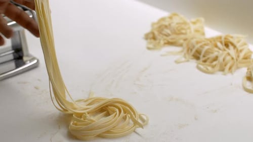 Chef Prepares Fresh Pasta for Cooking at Home