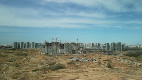 Aerial View of City Construction Site