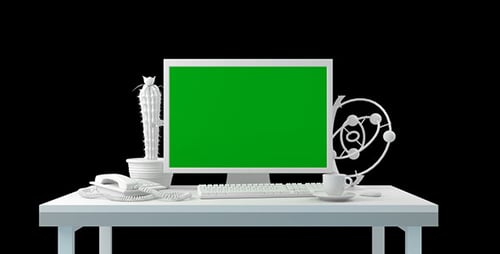 Computer Monitor and Green Screen