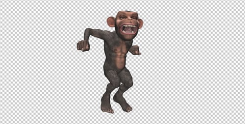 Monkey - Jumping - Wild Chimpanzee