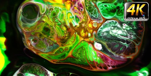 Vivid Colors Mixing in Abstract Liquid Ink