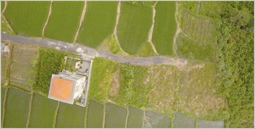 Aerial View of Rice Terraces and Farmland