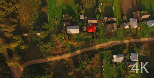 Beautiful Small Village and House. Aerial