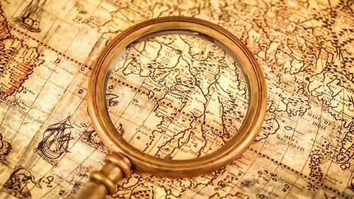 Antique World Map Magnified for Travel and Exploration