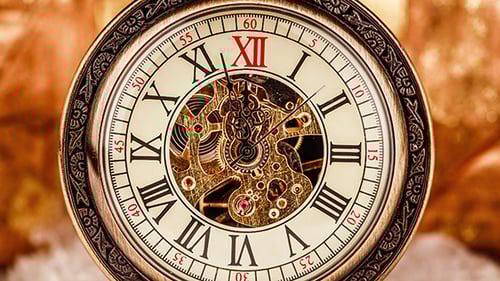 Close Up View of a Gold Pocket Watch