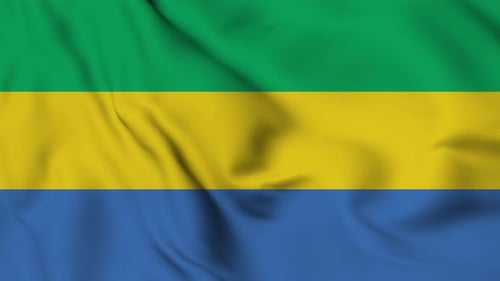 Realistic Waving Flag of Gabon