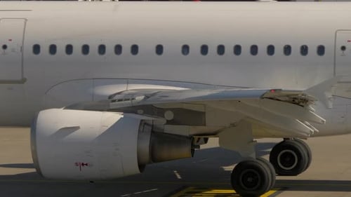 Commercial Airplane Airliner Landing at Airport Terminal