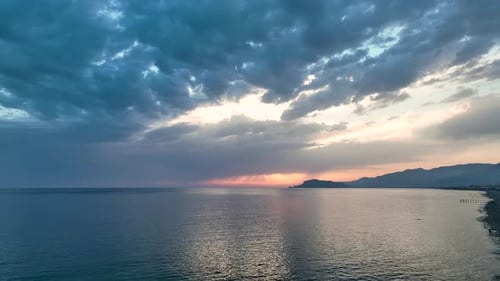 Colorful sunset over the Mediterranean Sea
