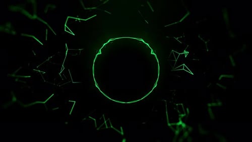 Glowing Green Audio Equalizer with Abstract Plexus Background