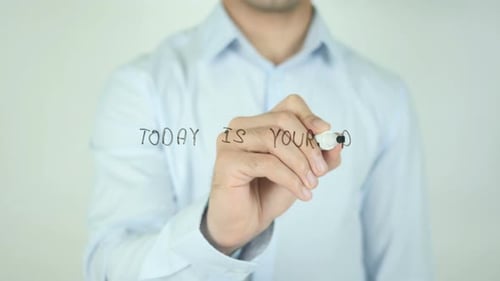 Man Writes 'Today Is Your Day' On Screen