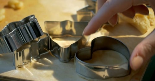 Cutting Cookie Shapes from Dough with Cookie Cutters