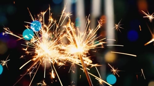 Burning Sparklers Celebrate Holidays and Special Occasions