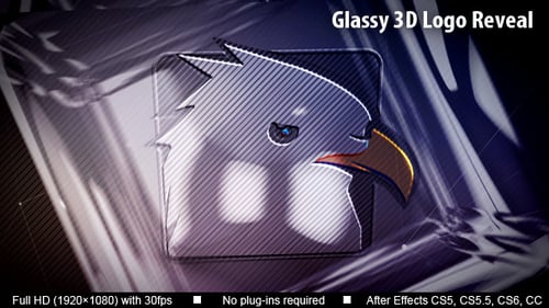 Glassy 3D Logo Reveal