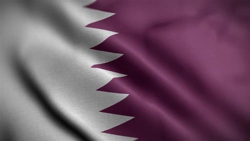 Realistic Waving Flag of Qatar Loopable Animation