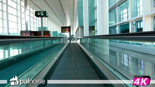 Corredor de viagem do aeroporto Passarela móvel, transportador de pessoas, correia transportadora de passageiros