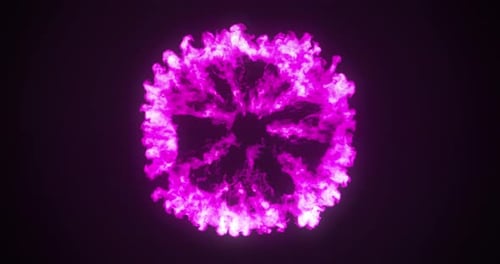 Digital animation of fire burst exploding 4k