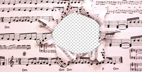 Music Sheet Paper Rip Transition
