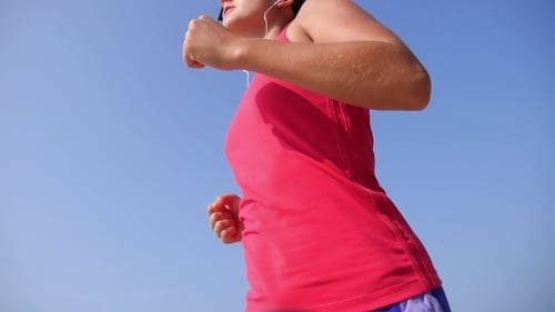 Healthy Sport Lifestyle - Woman Jogging On Beach