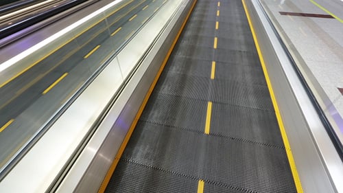 Airport Moving Sidewalk Also Travelator