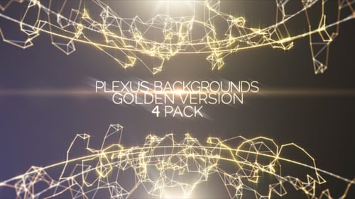 Golden Abstract Plexus Network Animated Background Loop