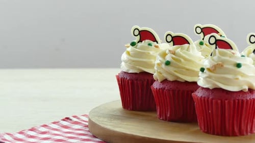 Festive Red Velvet Cupcakes for Christmas