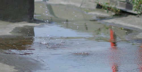 Water Dripping Into a Puddle