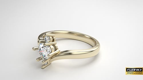 Elegant Gold Diamond Engagement Ring Rotating Loop