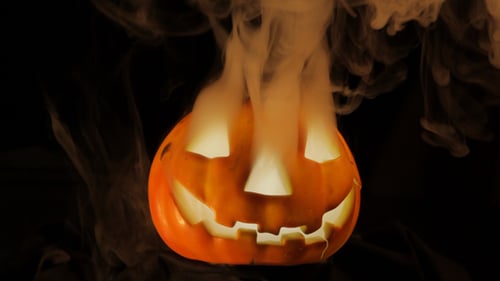 Smoky Halloween Pumpkin Head