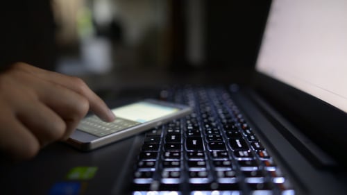 Typing Message on Smartphone