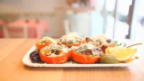 Vegetable Meal On A Plate In A Restaurant 2