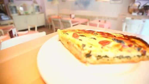 Vegetable Quiche Served On A Plate In A Restaurant 5