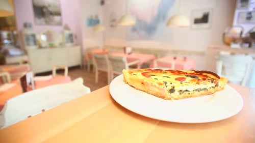 Vegetable Quiche Served On A Plate In A Restaurant 6