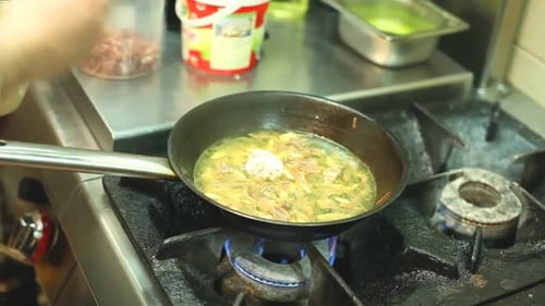 Frying Vegetables In Pan