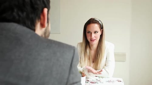 Couple Talking In A Cafe 8