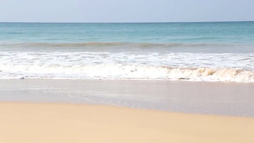 View Of The Waves Breaking On Sandy Beach Of Mirissa, Sri Lanka.