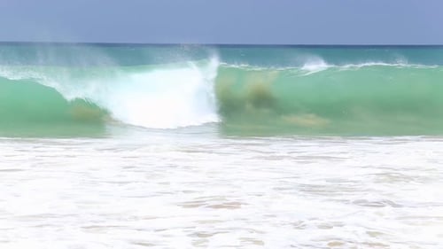 View Of Waves Crashing On Beach Sandy Beach