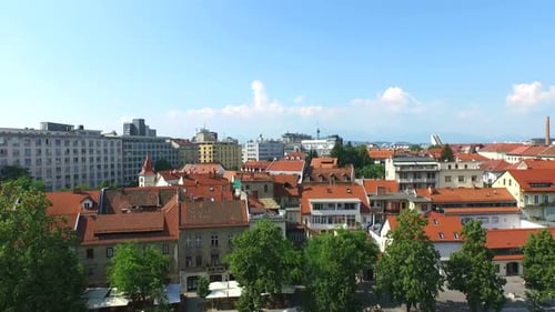 Aerial View Of Slovenian Capital City Ljubljana.