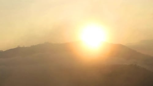 Timelapse Of Foggy Sunrise On The Little Adam's Peak In Ella, Sri Lanka 14