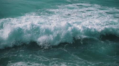 Ocean Waves Breaking On Shore