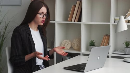 Angry Woman Video Conference Worker Punishment