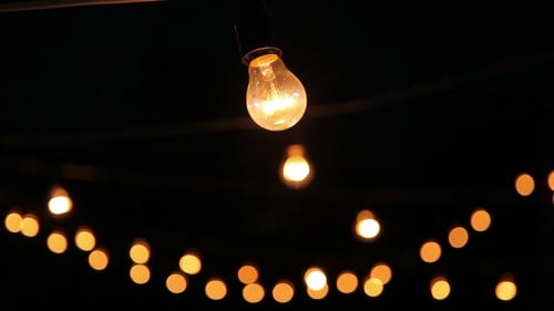 Garland of light bulbs