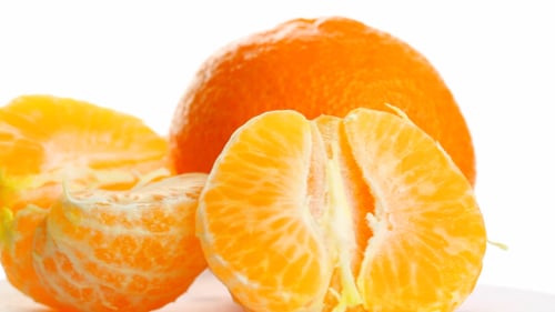 Bright Close Up of Juicy Tangerine Citrus Fruit