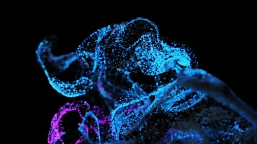 Dynamic Fluid Neon Particle Animation Background