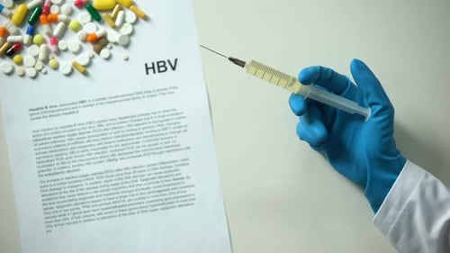 Medical Professional Preparing Hepatitis B Virus Vaccine