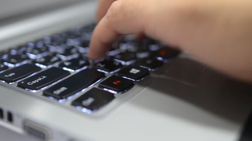 Typing on Laptop keyboard