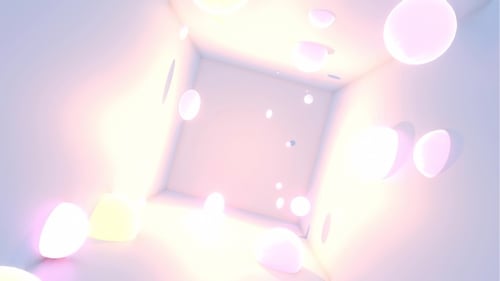 Abstract Glowing Spheres Tunnel Loop Background Animation