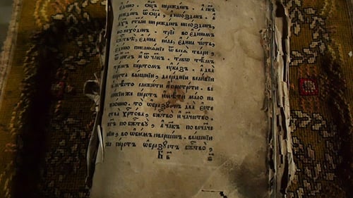 Antique Book with Black Lettering, Aged Pages