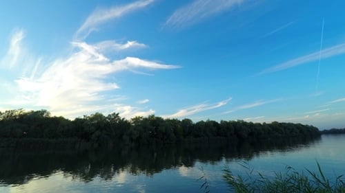Sunset on River Water.
