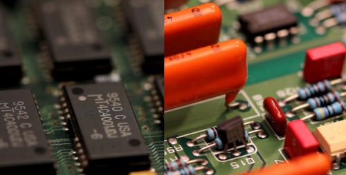Close Up of Electronic Circuit Board Components