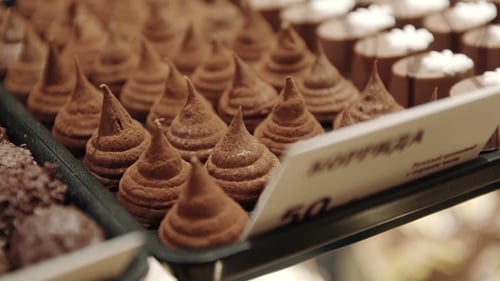 Chocolate Candies Arranged in Rows